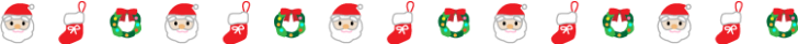 サンタやクリスマスリースの罫線イラスト