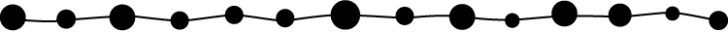 白黒・モノトーンの丸と手書き線の罫線イラスト