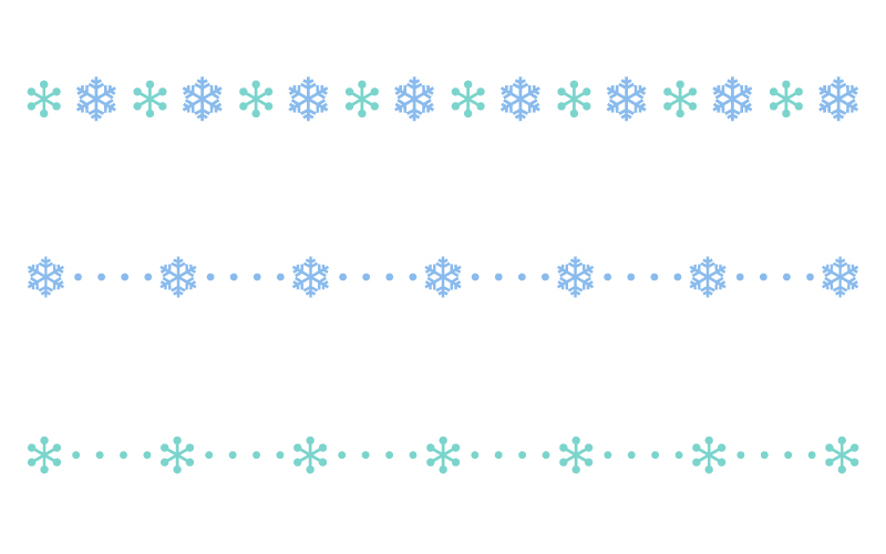 雪の結晶の罫線イラスト