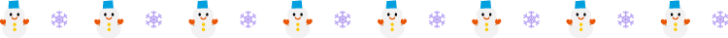雪の結晶と雪だるまの罫線イラスト