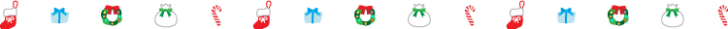 プレゼントなどのクリスマスの罫線イラスト