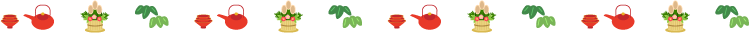 お屠蘇（とそ）と門松の罫線イラスト