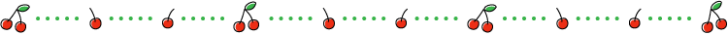 さくらんぼ・チェリーと点線の罫線イラスト