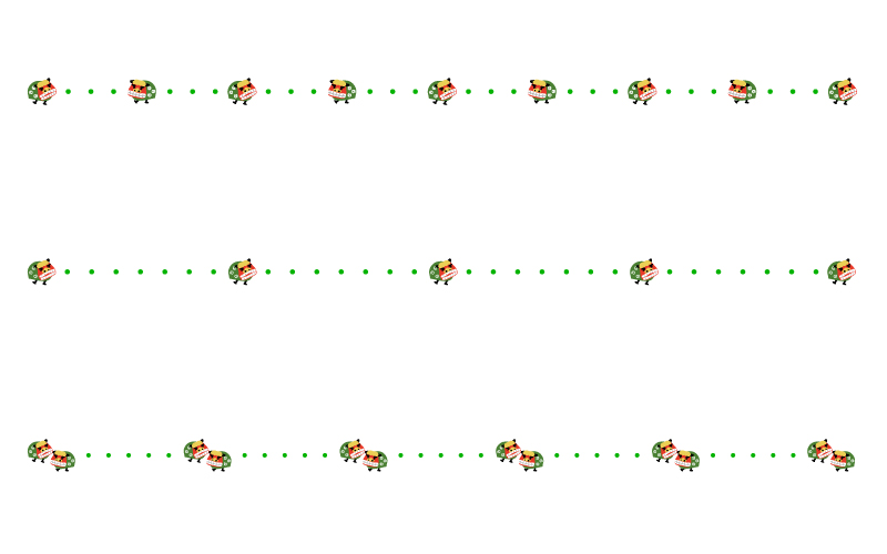 獅子舞と点線のお正月の罫線イラスト 無料の線 ライン素材 飾り罫線イラスト Com