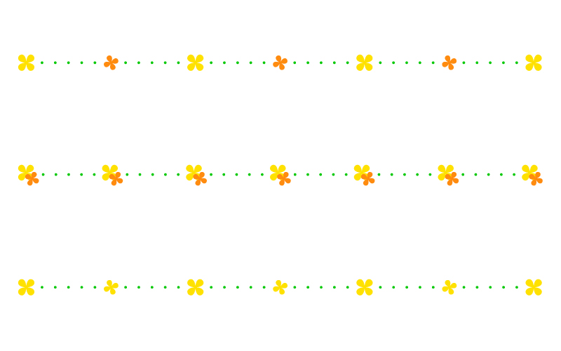 かわいい小花と点線の罫線イラスト02 無料の線 ライン素材 飾り罫線イラスト Com