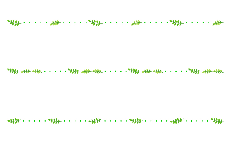 蔦 葉っぱと点線の罫線イラスト 無料の線 ライン素材 飾り罫線