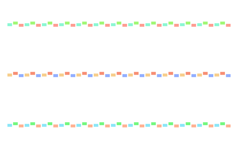 カラフルな太点線の罫線イラスト02