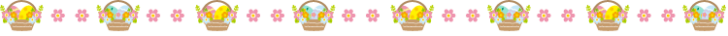 バスケットに入ったイースターエッグの罫線イラスト