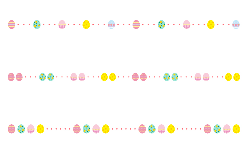 イースターエッグと点線の罫線イラスト