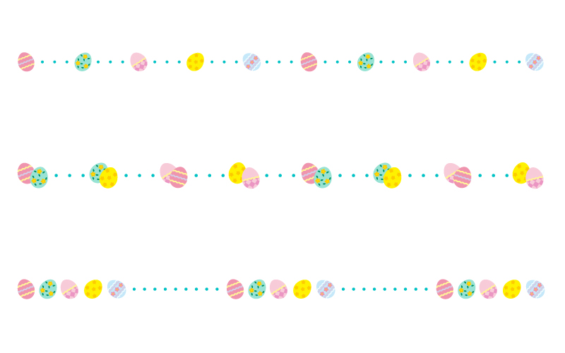イースターエッグと点線の罫線イラスト02