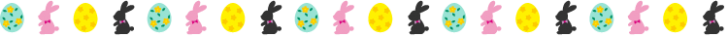 イースターエッグとラビットの罫線イラスト03