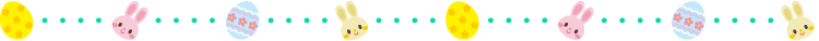 イースターエッグとラビットの点線の罫線イラスト