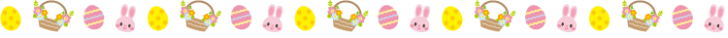 イースターエッグとラビットの罫線イラスト04
