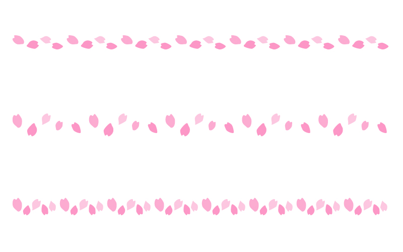 桜の花びらの罫線イラスト02