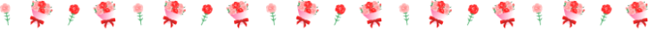 カーネーションと花束の罫線イラスト