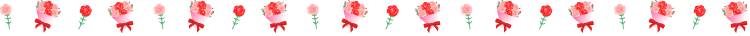 カーネーションと花束の罫線イラスト