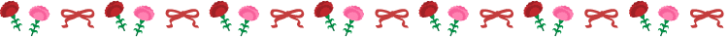 母の日・カーネーションとリボンの罫線イラスト