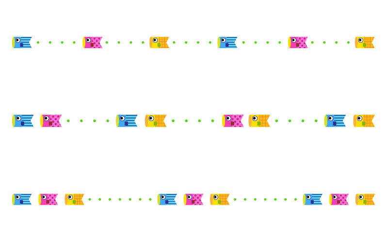 鯉のぼりと点線の罫線イラスト02 無料の線 ライン素材 飾り罫線イラスト Com
