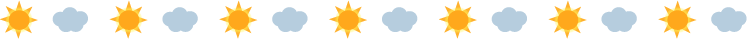 晴れと雲の天気の罫線イラスト