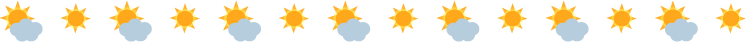 晴れと雲の天気の罫線イラスト02