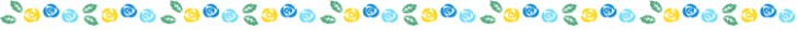 青と黄色のバラの罫線イラスト