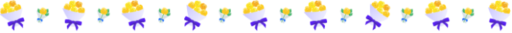 黄色いバラの花束の罫線イラスト02
