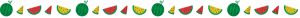 黄色と赤いスイカ（西瓜）の罫線イラスト