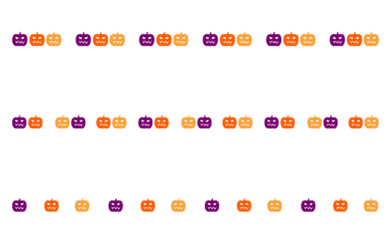 ハロウィンのカボチャのお化けの罫線イラスト